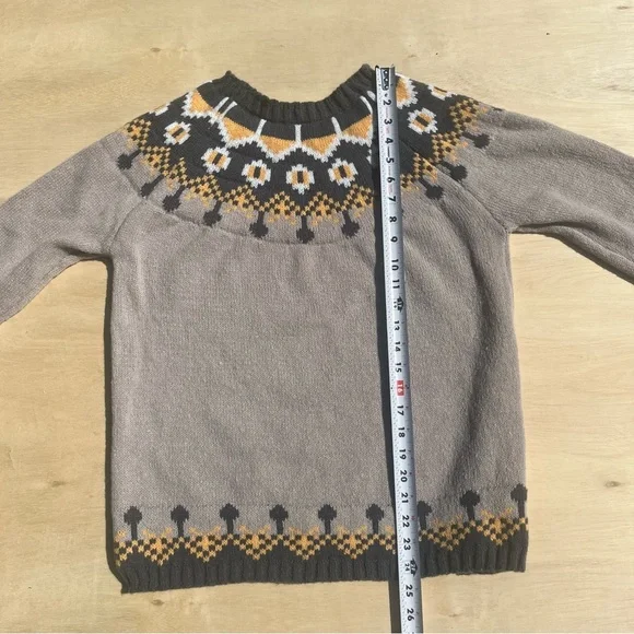 Women’s small grey pattern knit sweater comfy cozy fall winter casual crew warm - Picture 9 of 9